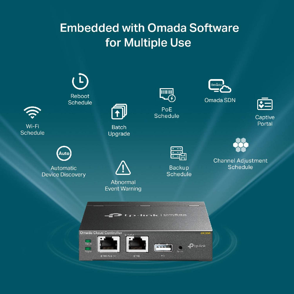 TP-Link Omada Cloud Controller - Working with All Omada Eaps, No Extra Cost, Poe Powered, USB Port (Oc200)