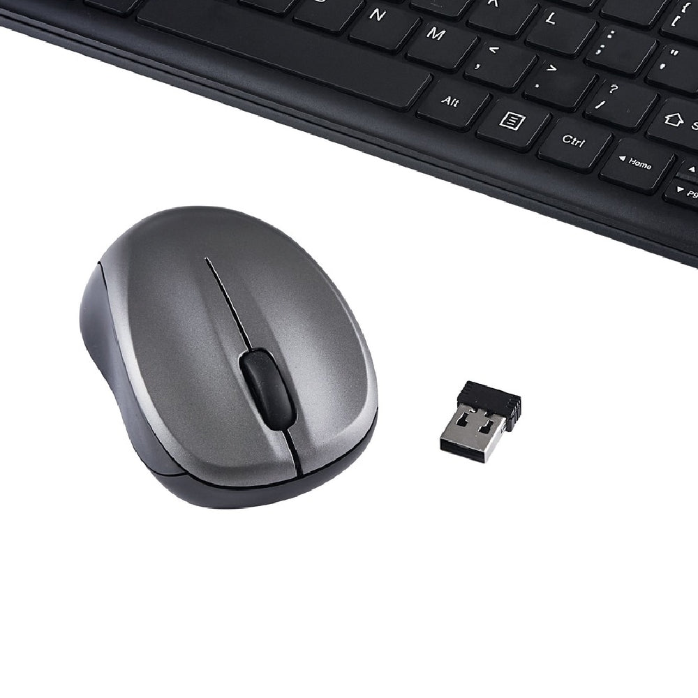 Verbatim Wireless Silent Mouse & Keyboard Combo - 2.4GHz with Nano Receiver - Ergonomic, Noiseless, and Silent for Mac and Windows - Graphite - 20.80in. x 6.50in. x 1.70in., Black (99779)