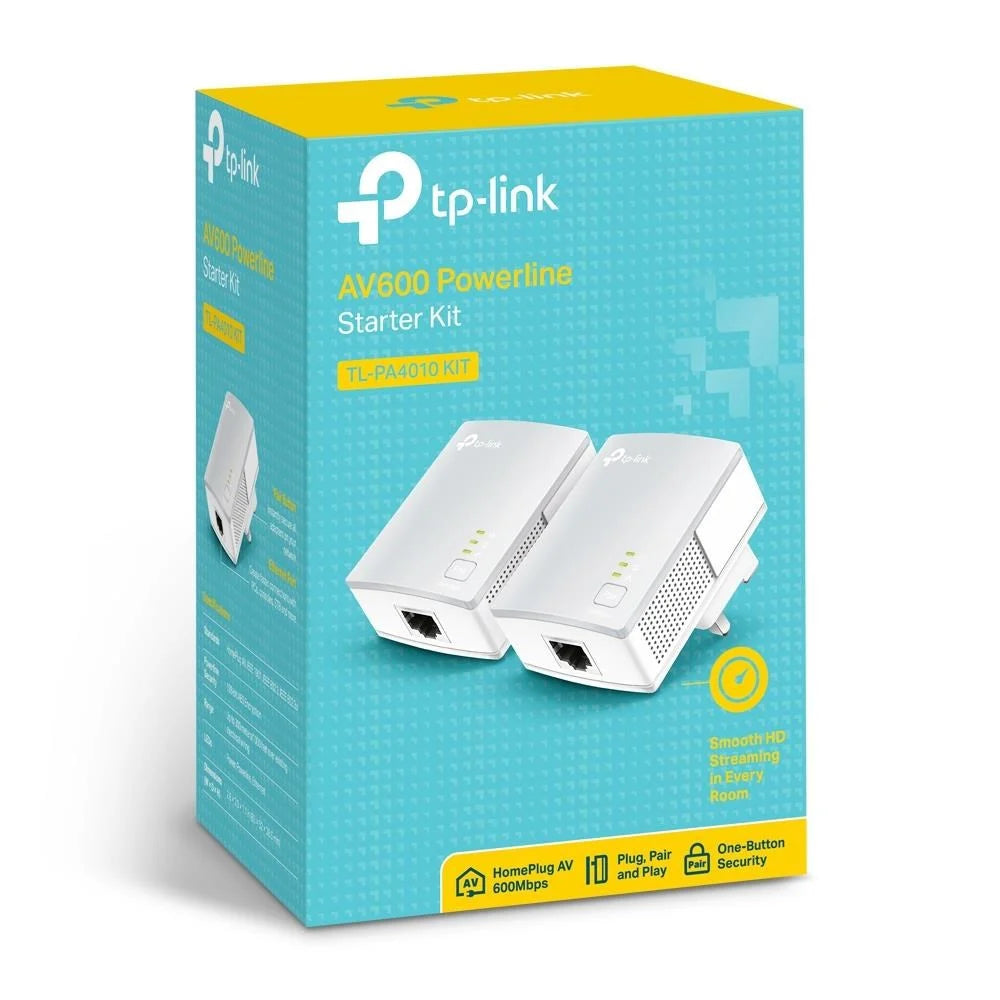 TP-Link AV600 Powerline Ethernet Adapter (TL-PA4010 KIT) - Plug&Play, Power Saving, Nano Powerline Adapter, Expand Home Network with Stable Connections